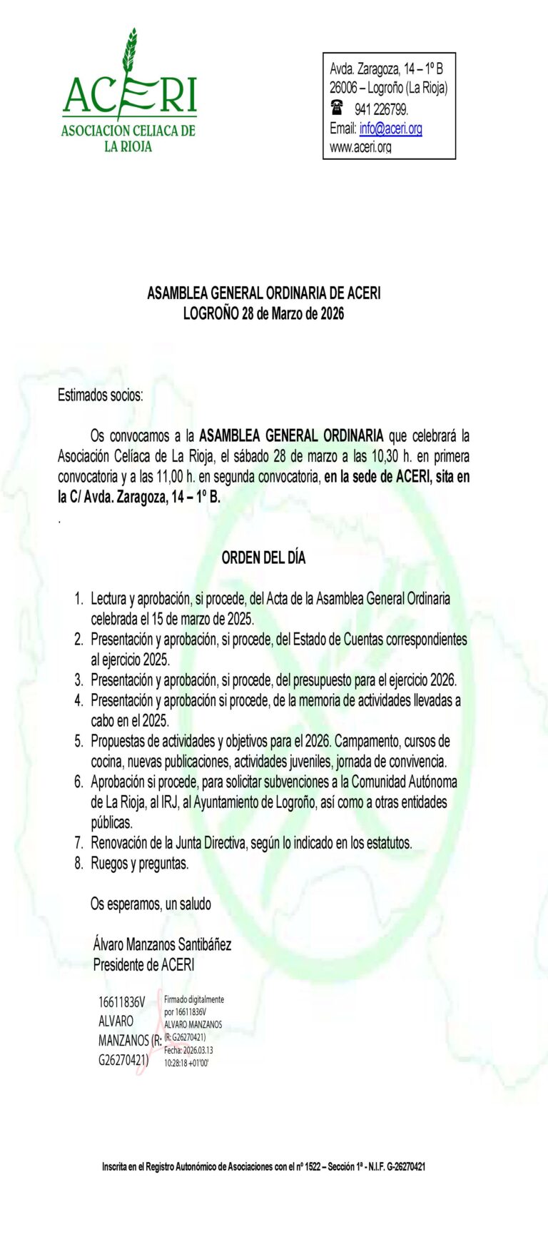 CARTA ASAMBLEA